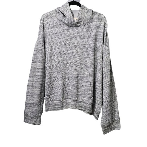 💥Pink Victoria's Secret Pullover Gray Drop Shoulder Oversized Hooded Sweatshirt - Picture 1 of 7